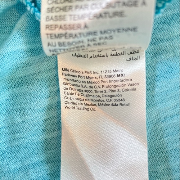 Chico’s Maxi Slub Pocket T-shirt Dress Pigment Dye Blue/Teal (Size 0/XS) - Picture 10 of 14